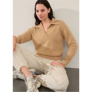 ATHLETA Alpine Collar Cashmere and Wool Blend Sweater in Dune